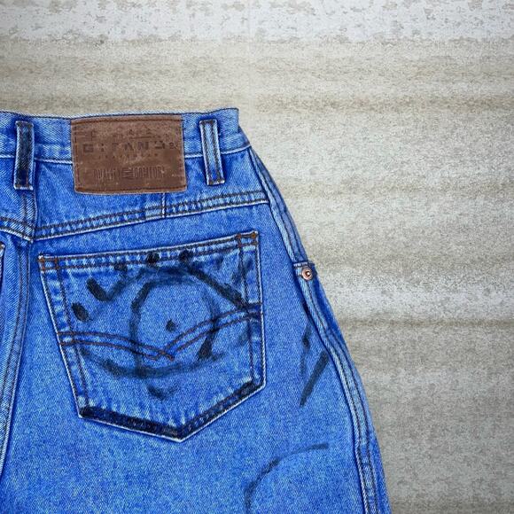Vintage Y2K Skater Jeans Womens 8 Baggy Tapered Medium Wash Ankle Denim Rap - Picture 3 of 6